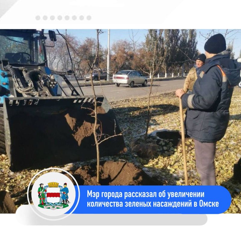 Мэр Омска Сергей Шелест сообщил о ходе работ по осенней высадке деревьев и кустарников