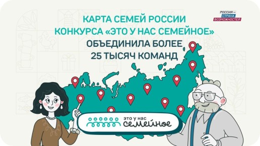 Более 25 тысяч семейных команд зарегистрировались на карте семей России