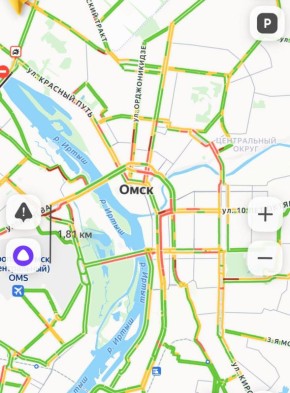 Омск встал в 6-балльные пробки с самого утра