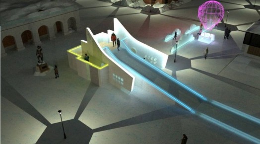 В Омской крепости построят горку в виде крыши-трамплина Музыкального театра