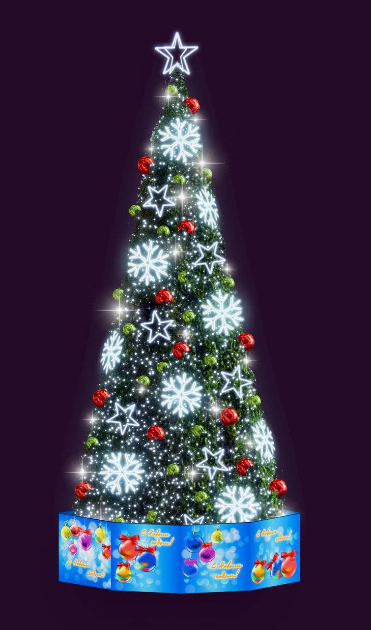 В Октябрьском округе установят новую новогоднюю ель со встроенной подсветкой