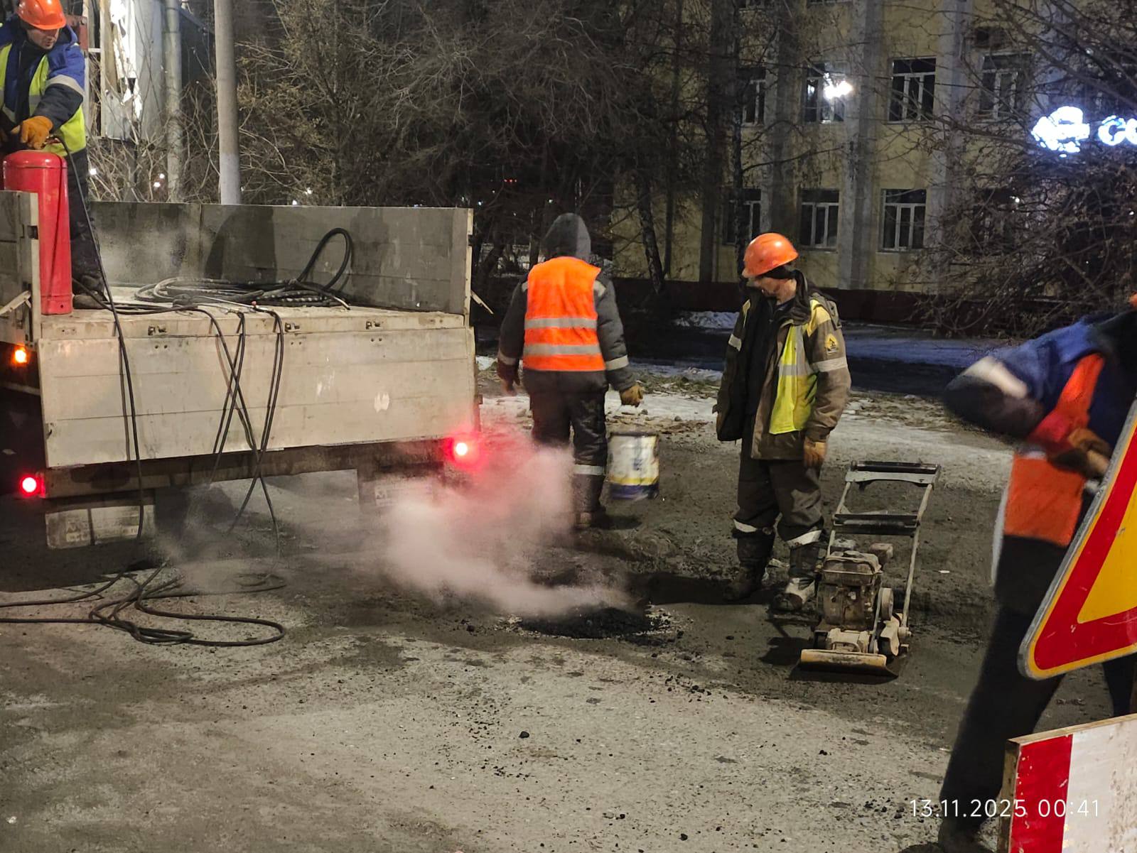 В Омске прошли ночные работы на мосту у Телецентра