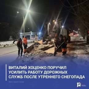 Виталий Хоценко поручил усилить работу дорожных служб после утреннего снегопада