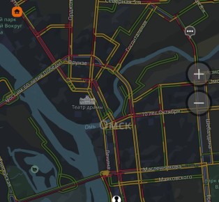 Пробки на омских дорогах достигли 10 баллов