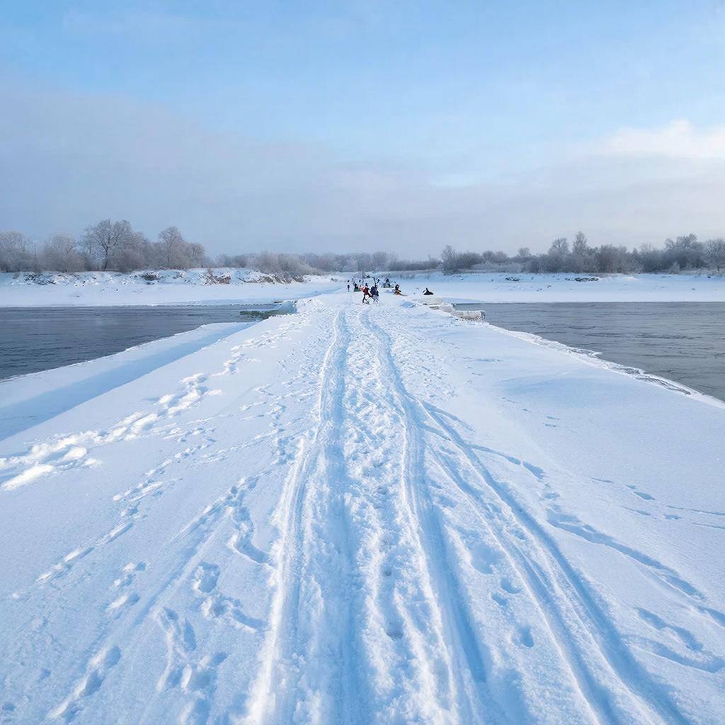 В Омской области открыли пятую ледовую переправу – она связала Усть-Шиш и Тузаклы