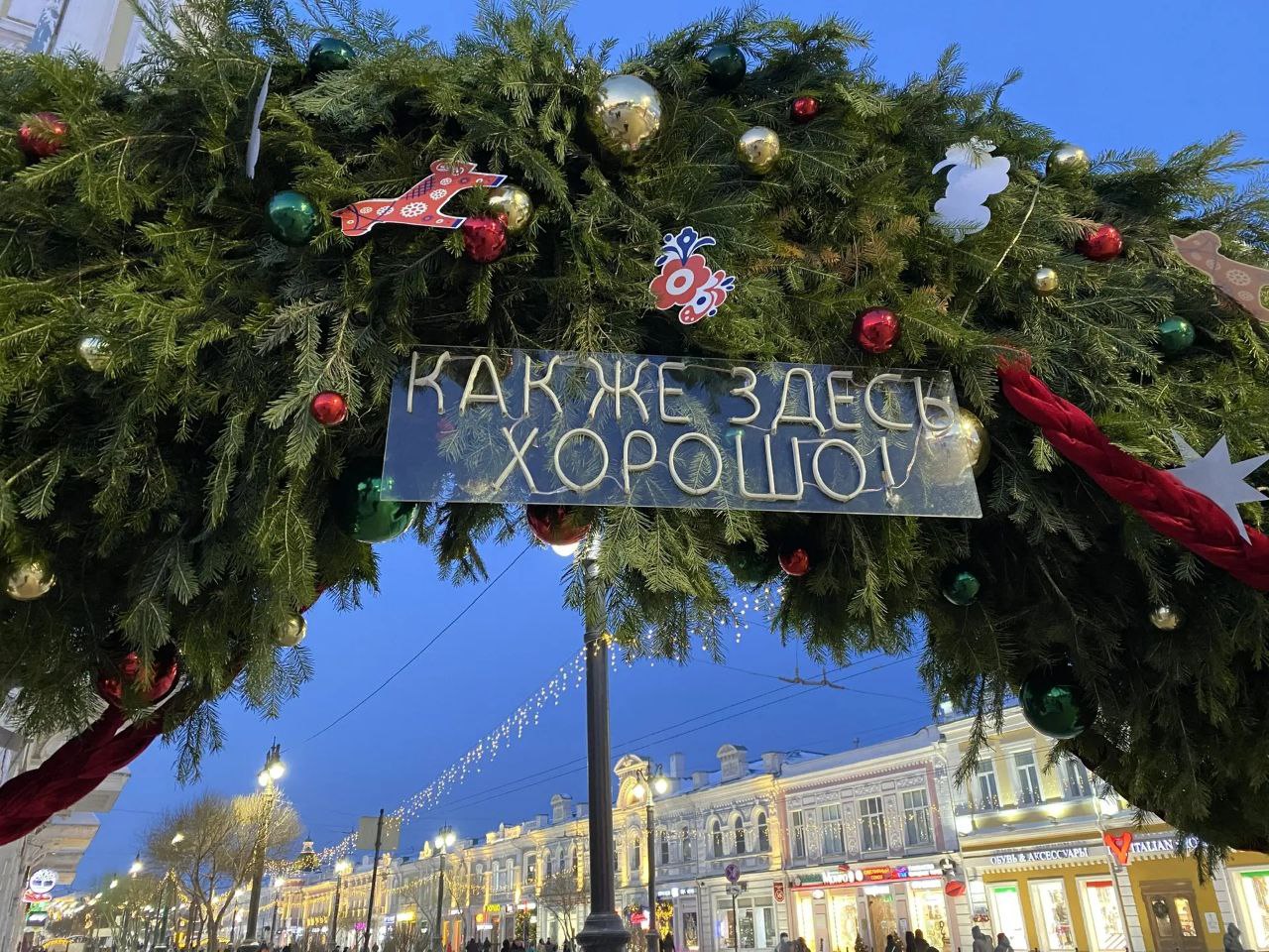 Пожалуй, самой популярной елкой новогоднего Омска стала пушистая красавица, встречающая гостей гостей «Зимнего Любинского» в самом начале улицы Музейная Пожалуй, самой популярной елкой новогоднего Омска стала пушистая красавица, встречающая гостей гостей «Зимнего Любинского» в самом начале улицы Музейная