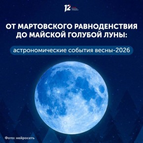 От мартовского равноденствия до майской голубой луны: астрономические события весны-2026