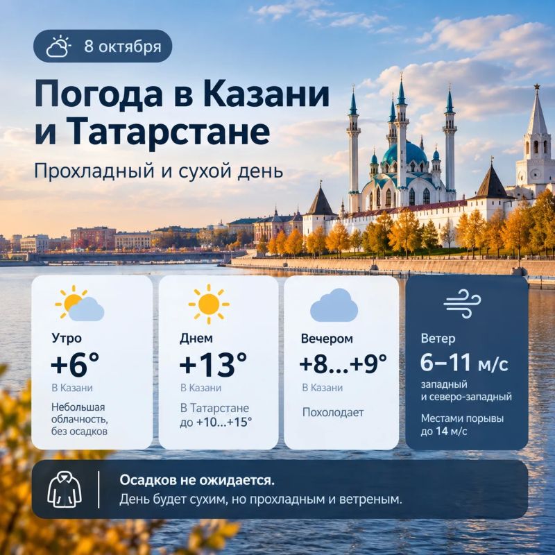 Казань и Татарстан: прогноз погоды на 8 октября
